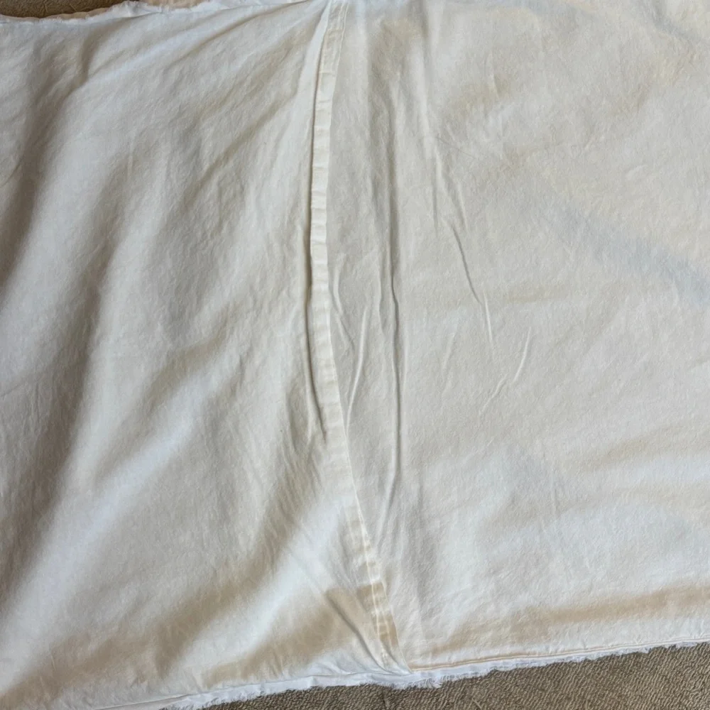Hearth & Hand White Raw Edge Trim Cotton Pillow Sham Standard Size